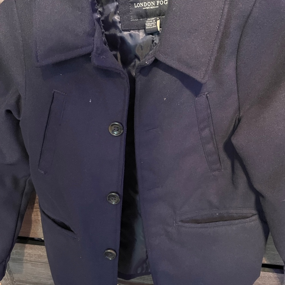 London Fog Women's Dark Blue Pea Coat